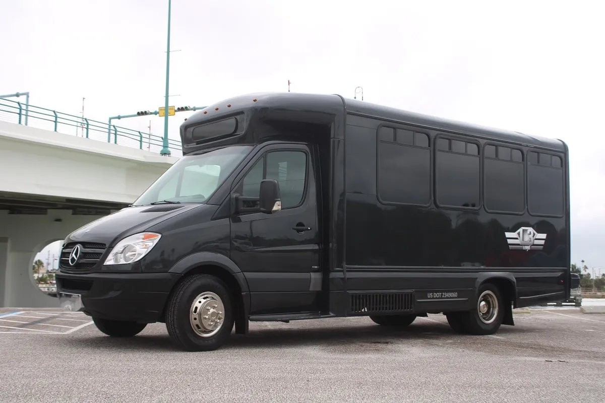 The Benz party bus, exterior